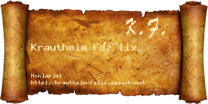 Krautheim Félix névjegykártya
